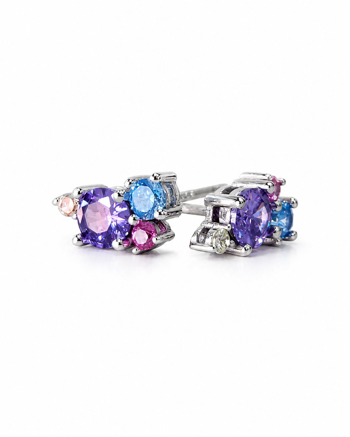 Rainbow Gemstone Stud Earrings