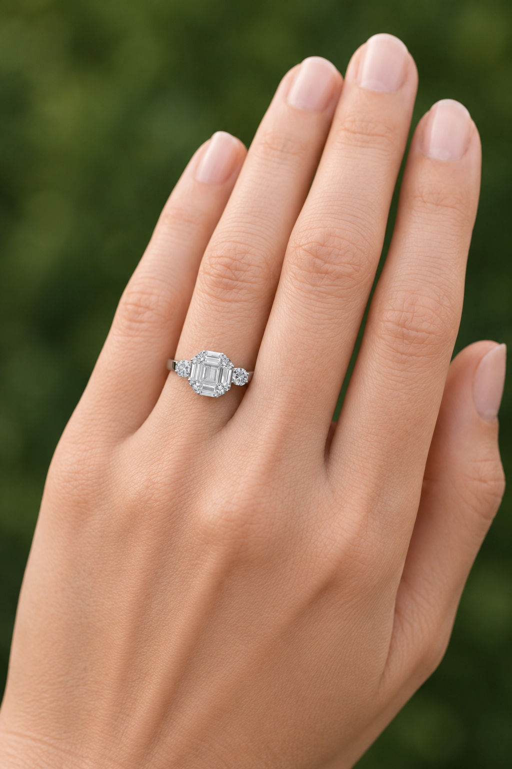 Sterling Silver Halo Ring