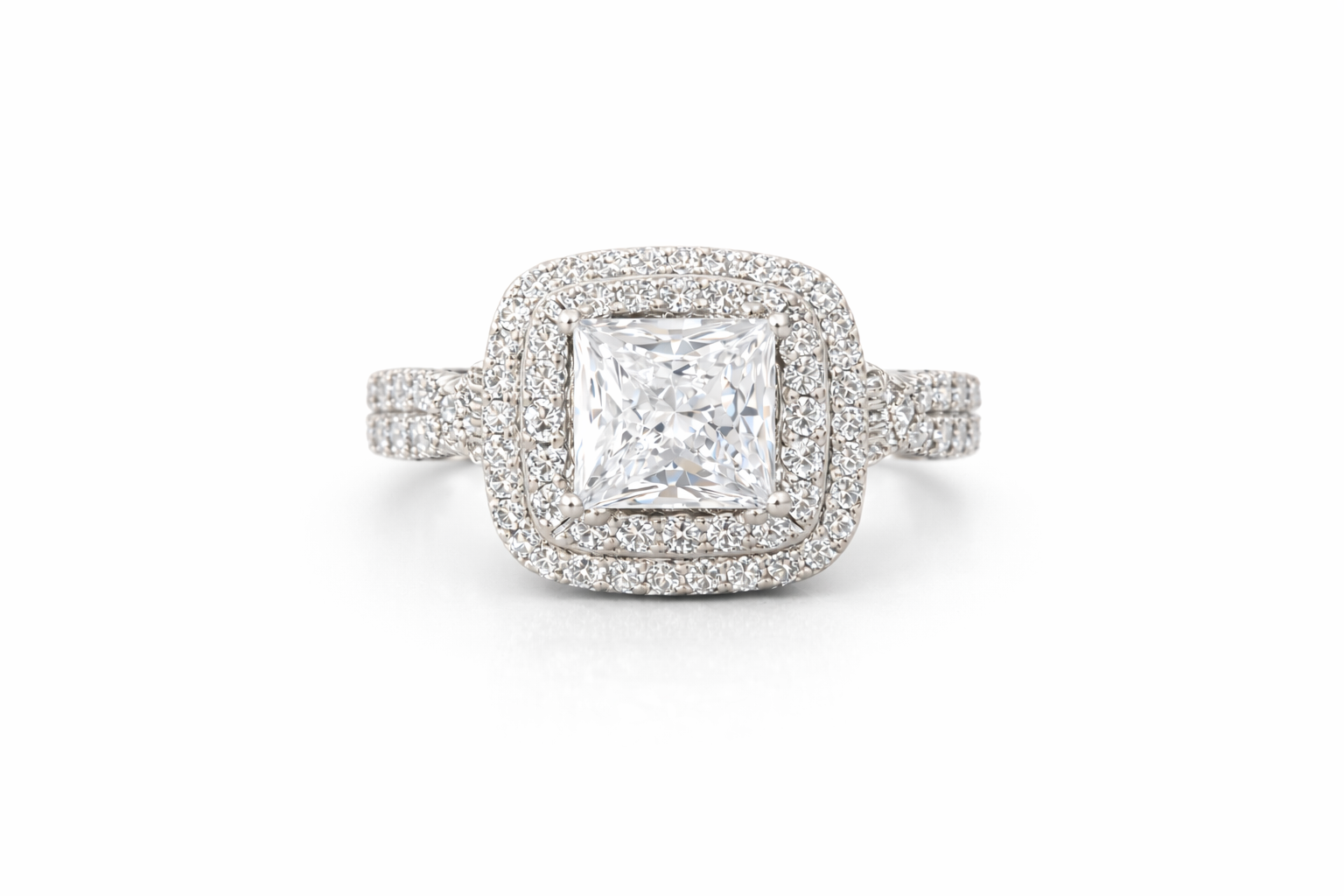 Sterling Silver Halo Engagement Ring