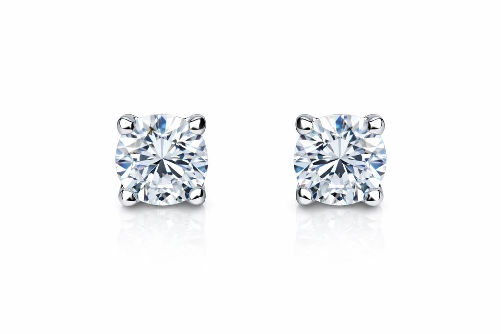 Sterling Silver 4 Claw Stud Earrings