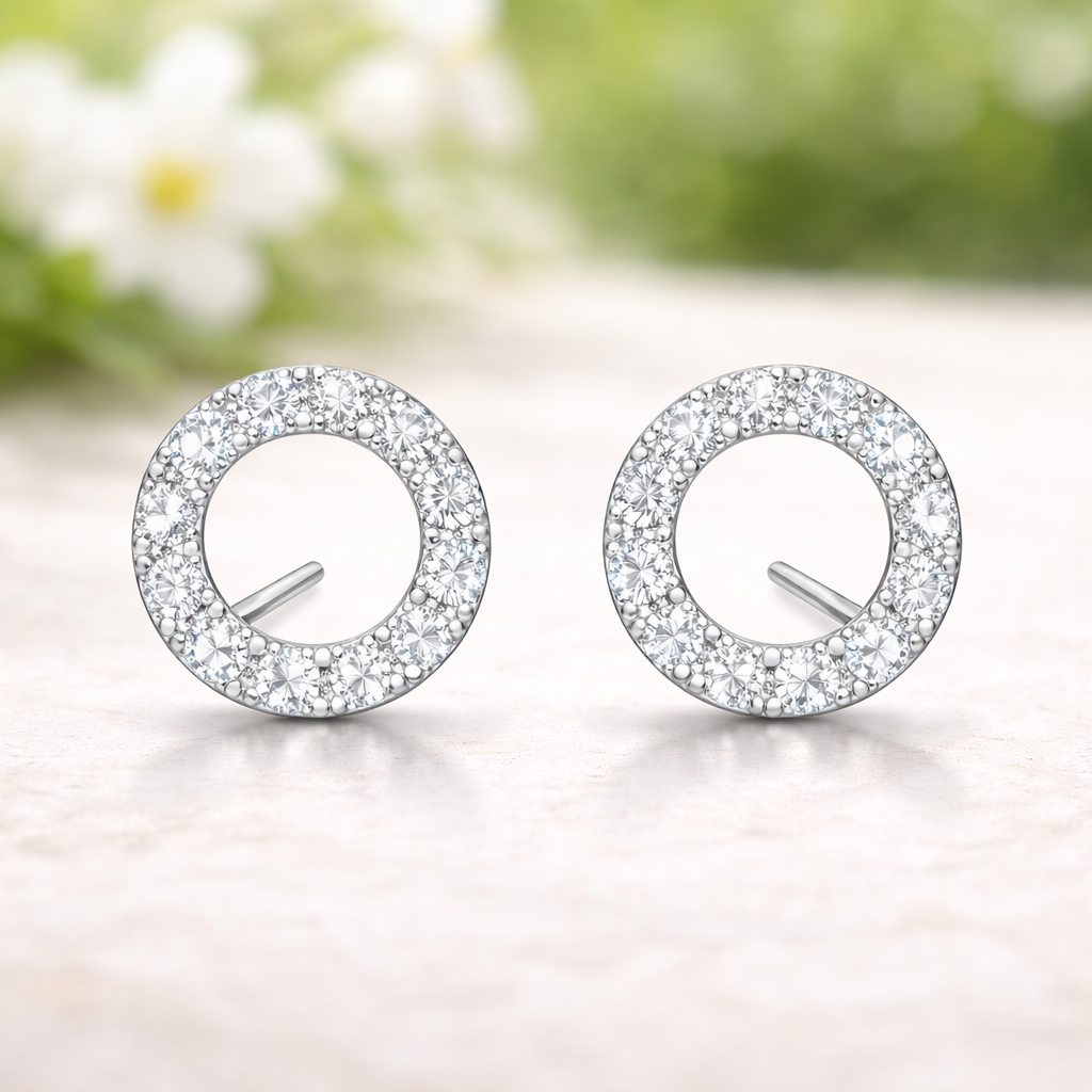 Sterling Silver Circle Earrings