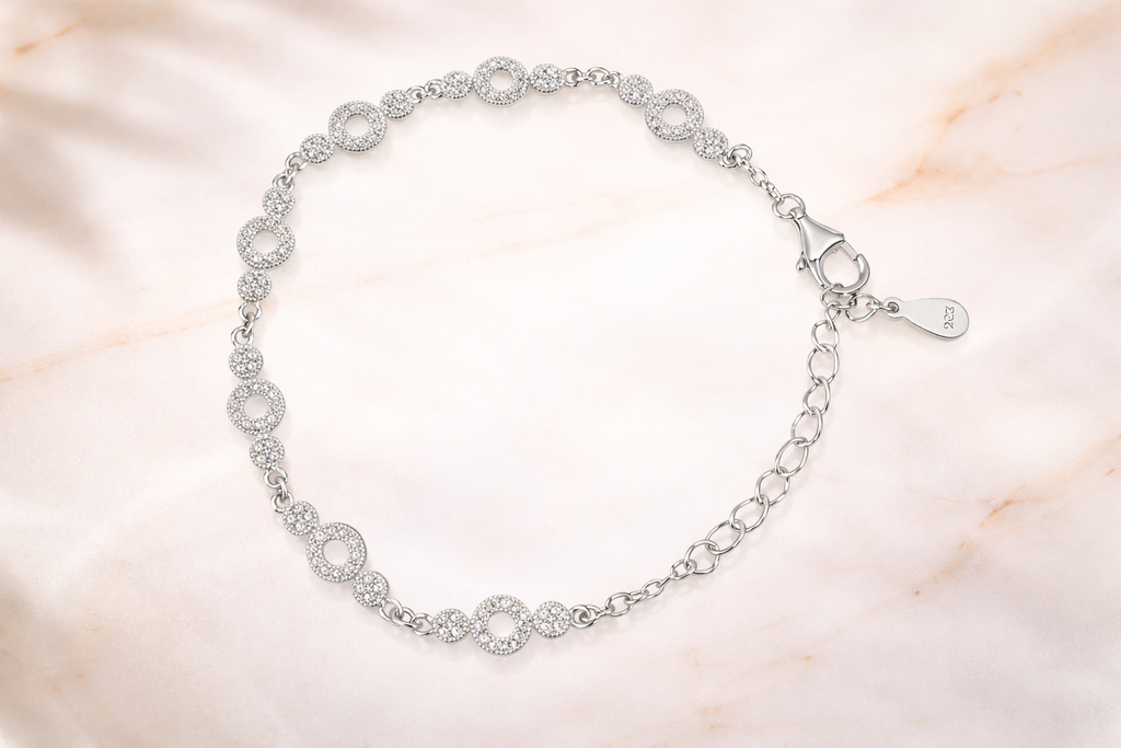 Sterling Silver Circle Link Bracelet