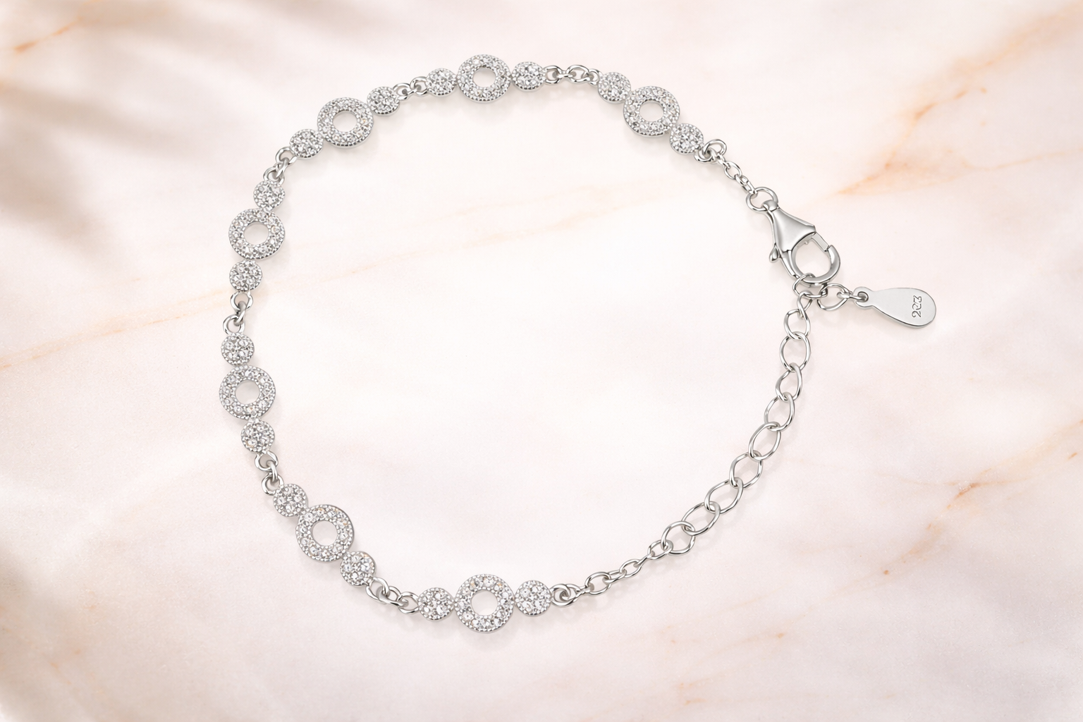 Sterling Silver Circle Link Bracelet
