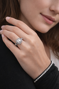 Sterling Silver Halo Engagement Ring