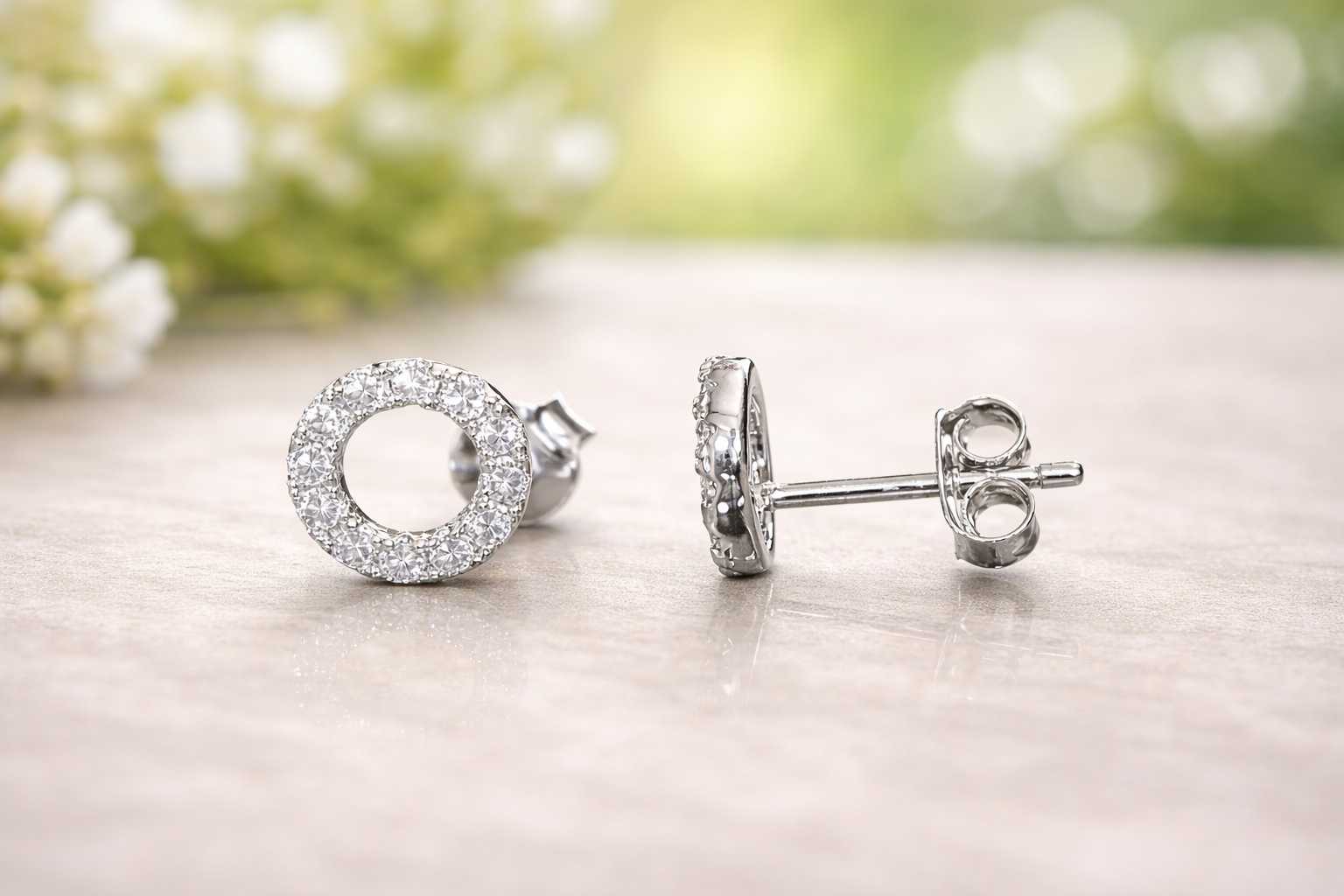 Sterling Silver Circle Earrings
