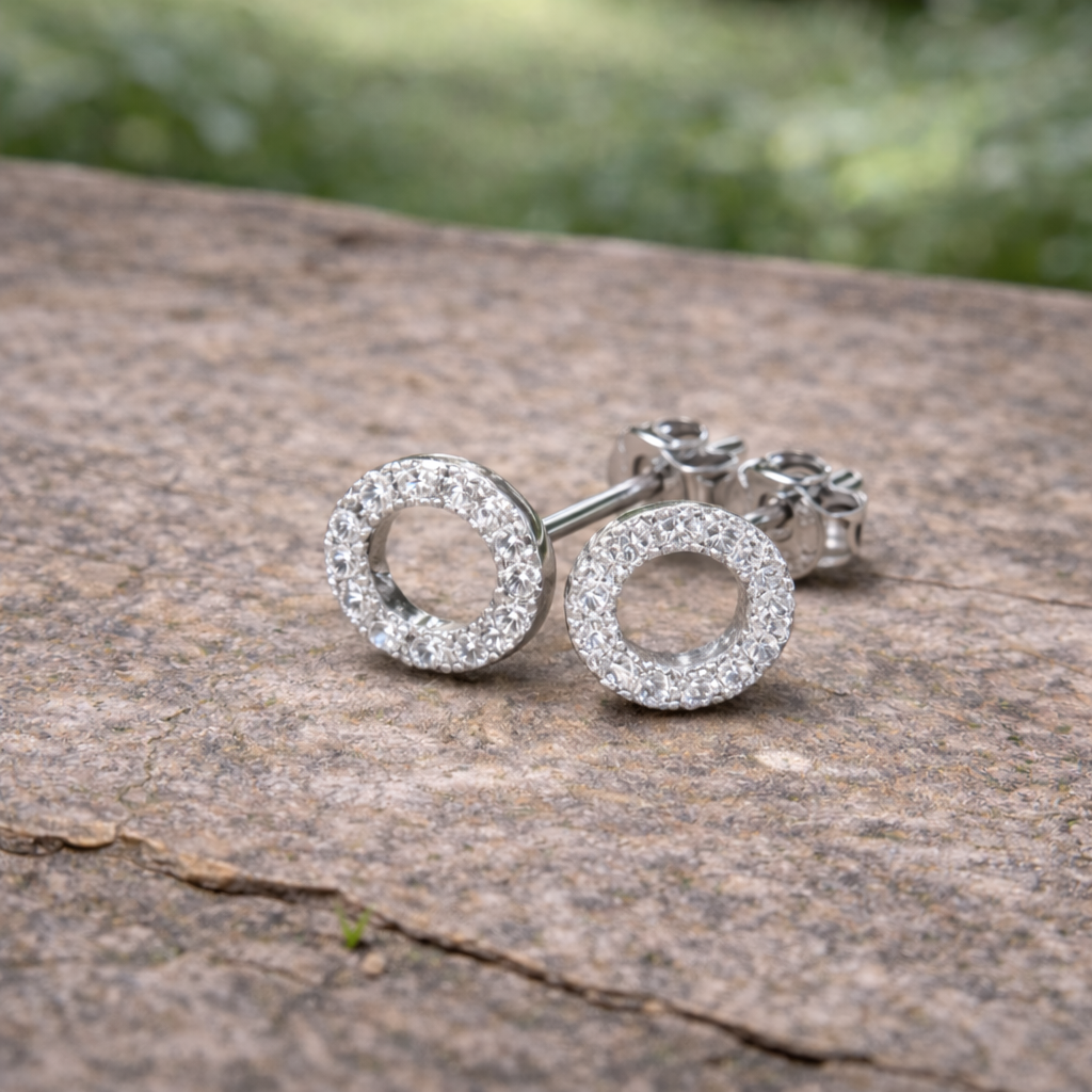 Sterling Silver Circle Earrings